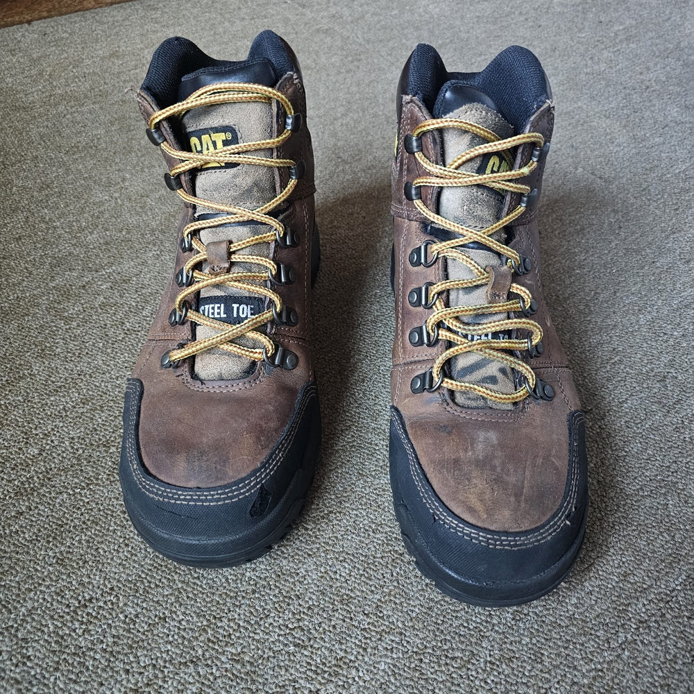 Caterpillar Brown and Black Steel Toe Boots